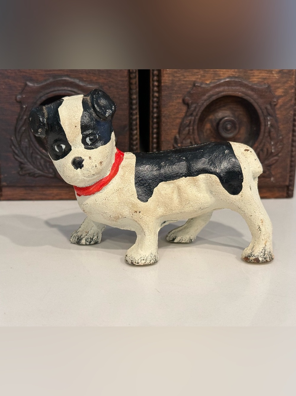 Vintage Cast Iron Boston Terrier Reproduction Hubley